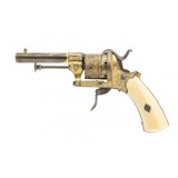 "Gold Plated Engraved Belgian Pinfire Revolver (AH8504)" - 1 of 6