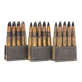 "Set 3 M1 Garand Clip with 24 Rounds of 30-06 Sprg 150 Grain Black Tip Ammo
(AM1791)" - 1 of 2