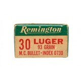 "Box of Remington ""Kleanbore"" 30 Luger 93 Grain (AM1758)" - 2 of 2