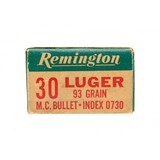 "Box of Remington ""Kleanbore"" 30 Luger 93 Grain (AM1757)" - 2 of 2