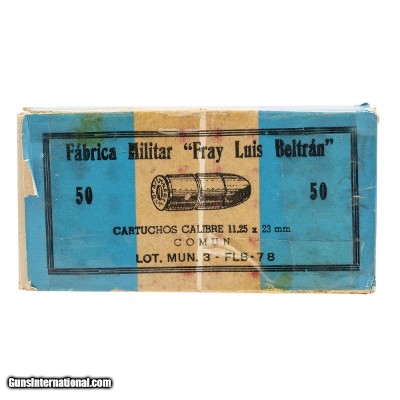 "Fabrica Militar
""Fray Luis Beltran"" 11.25x23mm Ammo 50 Rounds (AN242)"