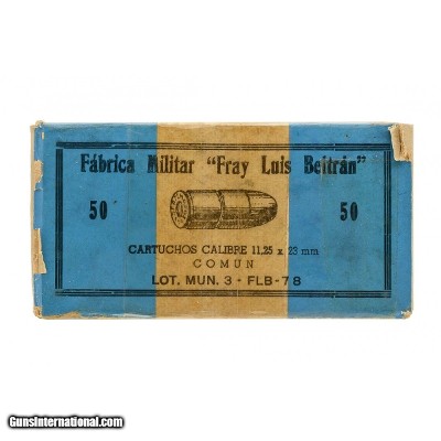 "Fabrica Militar
""Fray Luis Beltran"" 11.25x23mm Ammo 50 Rounds (AN243)"