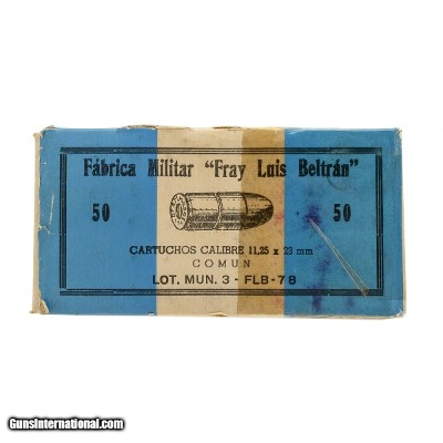 "Fabrica Militar
""Fray Luis Beltran"" 11.25x23mm Ammo 50 Rounds (AN245)"