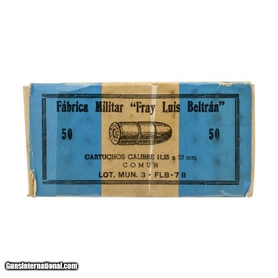 "Fabrica Militar
""Fray Luis Beltran"" 11.25x23mm Ammo 50 Rounds (AN246)"