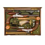 "Very Fine Cased Pair of Percussion Pistols by Fatou (AH8428)" - 1 of 16