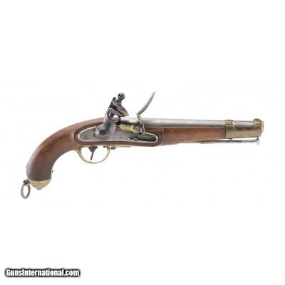 "Austrian Model 1851 Tube Lock Pistol Altered to Flintlock (AH6480)"