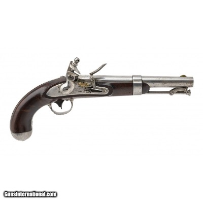 "U.S. Model 1836 flintlock pistol by R. Johnson .54 caliber (AH8626)"