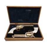 "Cased Pair of Cattle Brand Engraved Colt Single Armies (C19529)" - 4 of 16