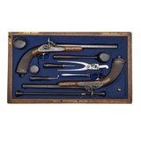 "Beautiful Cased Pair of French Percussion Pistols by Guyot (AH8062)" - 1 of 17