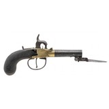 "English percussion muff pistol with bayonet .45 caliber (AH8676) CONSIGNMENT" - 1 of 6
