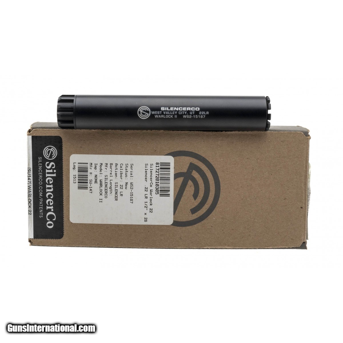 Sn Ws2 15187 Silencerco Warlock Ii Suppressor 22 Lr Ngz4773 New