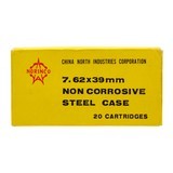 "Norinco 7.62x39 Non Corrosive Steel Case 20 Rounds (AM1965)"