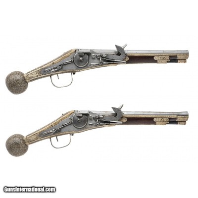 "Beautiful Pair of Wheel Lock Puffer Pistols (AH8710)"