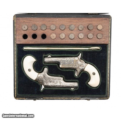 "Beautiful Pair of Factory Engraved Colt 3rd Model Derringers (AC494) DTX"