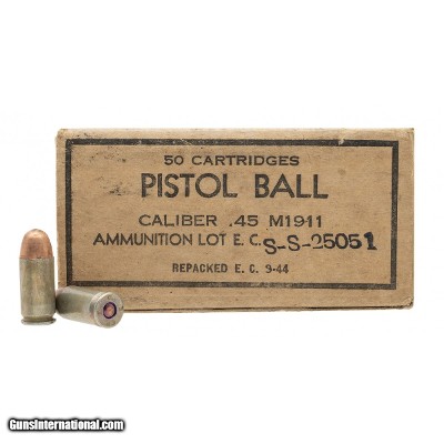 "WW2 Pistol Ball .45 ACP Ammo 50 Rounds (AM2043)"