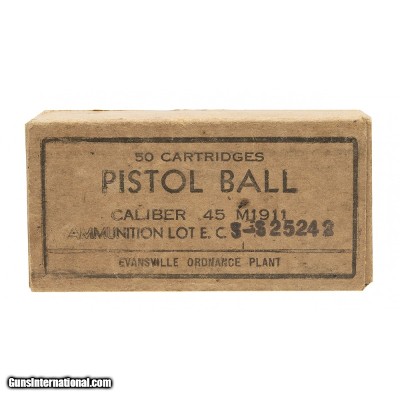 "WW2 Evansville Ordnance Pistol Ball .45 ACP Ammo
(AM2045)"