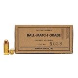 "WW2 Remington Arms Pistol Ball-Match Grade .45 ACP Ammo 50 Rounds (AM2167)"