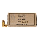 "WW2 Remington Arms Pistol Ball .45 ACP Ammo 50 Rounds (AM2166)" - 1 of 2