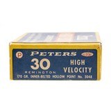 "Vintage Peters 30 Remington Hollow Point High Velocity Ammo (AM2304)" - 4 of 4