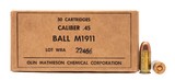 "WW2 OLIN Mathieson Chemical Pistol Ball .45 ACP Ammo 50 Rounds (AM2040)" - 1 of 2