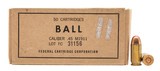 "WW2 Federal Cartridge Corporation Pistol Ball .45 ACP Ammo 50 Rounds (AM2163)"