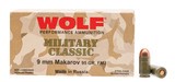 "Wolf Performance Center Military Classic 9X18MM Makarov Ammo (AM2200)" - 1 of 4