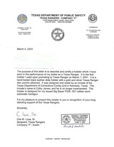 "Custom Texas Ranger P226 Hand Tooled Leather Holster (MIS5749)" - 3 of 3