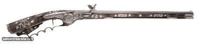 "Extremely Fine Silver Mounted Silesian Wheellock Pistol (AH8795)"