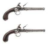 "Pair of Silver Mounted Queen Anne Pistols by Gandon W/ Grotesque (AH8737)"