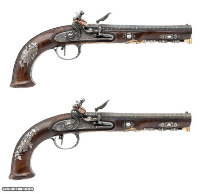 "Extremely Fine French Officers Pistols by Gounouilhou of Bergerac (AH8803) DTX"