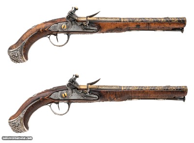 "Royal Pair of
Flintlock Pistols Belonging to King of Sardinia (AH8804)"