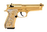 "Custom Gold Plated Beretta 92FS Pistol 9mm (PR71343)" - 1 of 7