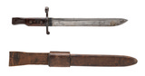 "Scarce U.S. marked Ross MkI bayonet and scabbard (MEW4179)"