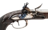 "Beautiful Pair of French Silver Mounted Empire Flintlock Pistols by DELAROA (AH8870)" - 3 of 14