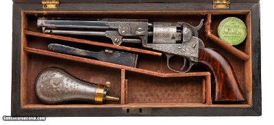 "Cased Factory Engraved Colt 1849 Pocket Revolver (AC1257)" - Image 1 of 15