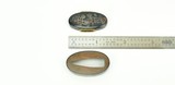 "Shakudo Kinko Fuchi Kashira decorated with gourds on a unit with gold, silver, and copper highlights (MGJ120)" - 4 of 6