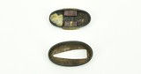 "Shakudo Kinko Fuchi Kashira decorated with gourds on a unit with gold, silver, and copper highlights (MGJ120)" - 5 of 6