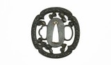 "Iron Sukashi Tsuba, Waves and seashells (MGJ110)" - 1 of 2