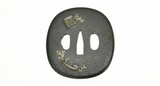 "Iron Tsuba Motif of Fierce Horned Oni (MGJ101)" - 1 of 2