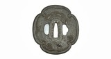 "Iron Tsuba Flower Motif (MGJ107)" - 1 of 2