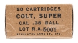 "WWII Remington Arms CO Colt Super .38 Ball Ammo 50 Rounds (AM2162)" - 1 of 2
