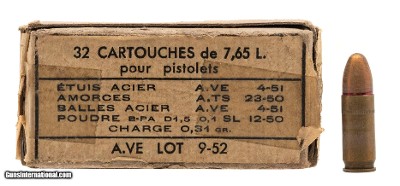 "Box 32-rounds of French 7.65mm Longue (MIS70027)"