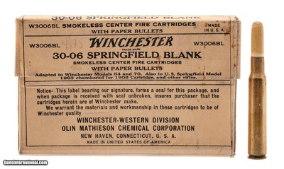 "Complete Box of Winchester .30-06 Blanks with Paper Bullets (AM1788)"