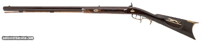 "J. Harder Half stock percussion rifle with Henry Leman Lock plate .45 caliber (AL5975)" - Image 3 of 11