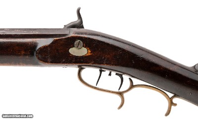 "J. Harder Half stock percussion rifle with Henry Leman Lock plate .45 caliber (AL5975)" - Image 4 of 11
