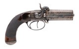 "Rare Four Barrel Box Lock Pistol by J. Lang (AH8752)" - 1 of 7