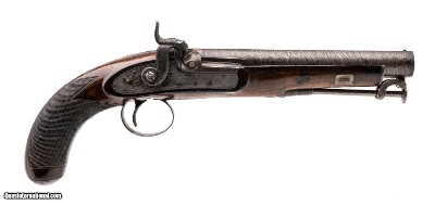 "Large Bore English Percussion Pistol by W Parker (AH8416)"