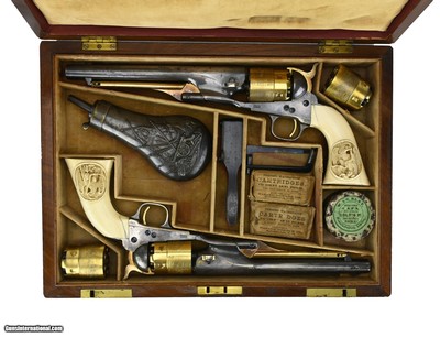 "Beautiful Double Cased Set of Special Order Colt 1860 Army Pistols (AC25)"