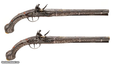 "Fantastic Pair of Coral Mounted Ottoman Flintlock Pistols (AH9051) "