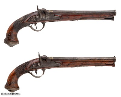 "Very Fine Spanish Pair of  Percussion Pistols by Grabinski (AH9055) "